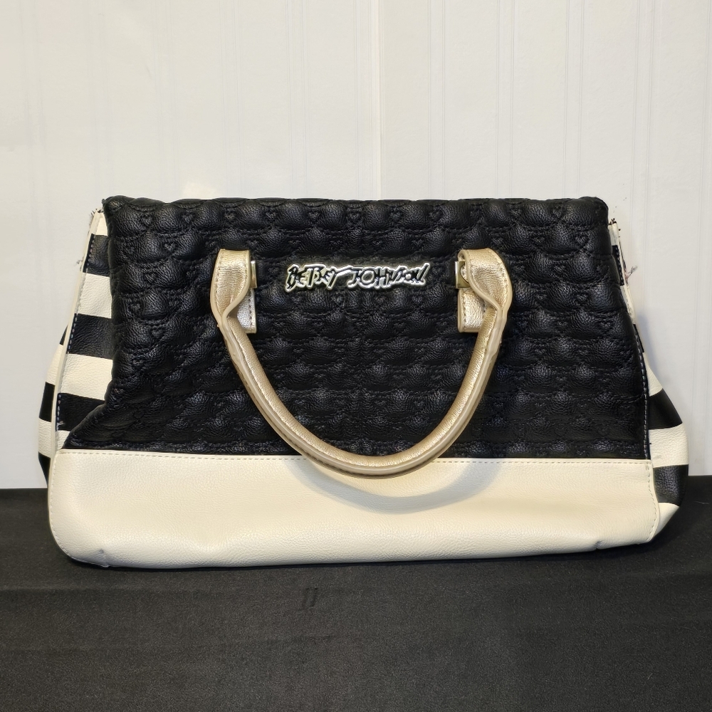 Betsey Johnson Black and White Handbag